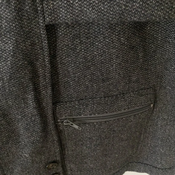 Menvintage Orvis Zambezi Jacket Wool Silk Tweed Charcoal Leather Elbow Patches